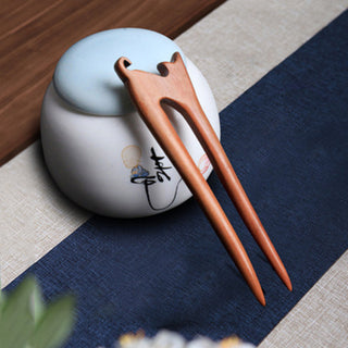 Chinese Wood Hair Sticks Hair Barrettes Red Sandalwood Rabbit Clips Vintage Style Hairpin Accessories for Women Bun Maker ML Alodia Store
