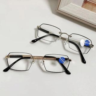 Anti-Blue Light Reading Glasses Metal High Definition Frame Eye Protection Ultra Light Office Eyeglasses Eyewear For Men Women Alodia Store