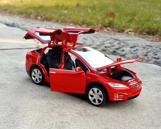1:32 Tesla Model-X Alloy Car Diecast Sound And Light Pull Back Model Toy Vehicle Metal Car Simulation Alodia Store