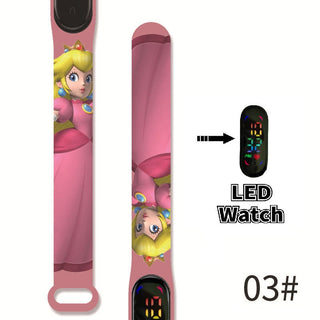 Super Mario children‘s Watch Cartoon Anime Character Luigi Luminous Bracelet Watch LED Touch Waterproof Sports kids watch gifts Alodia Store