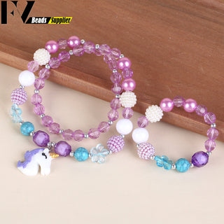 33 Style Colorful Wooden Cute Animal Flower Cartoon Children's Necklace Bracelet Girl's Child Jewelry Kids Toys Birthday Gifts Alodia Store