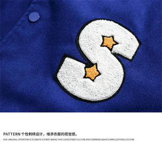 American Harajuku Blue Student Baseball Men's Coat Alodia Store