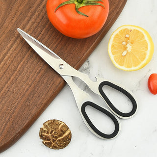 Stainless Steel Kitchen Scissors Multi Functional Household Food Scissors Fruit and Walnut Scissors Can Open The Bottle Cap Alodia Store