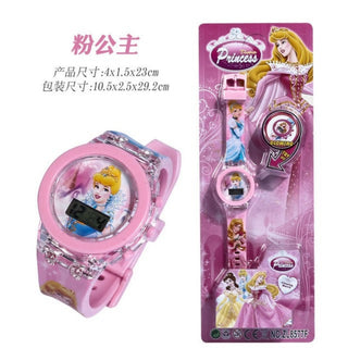 Disney Kid Cartoon Glowing Watch Marvel Spider-Man Boy Unicorn Princess Elsa Flash Electronic Digital Student Toy Clock Relogio Alodia Store