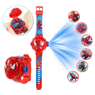 Disney Kid Cartoon Cool Ptojectio Watch Marvel Spider-Man Boy Unicorn Princess Elsa Flash Electronic Digital Student Toy Clock Alodia Store