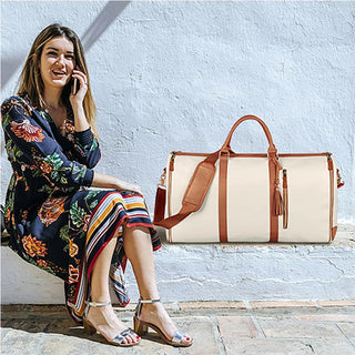 2024 Fashion Large PU Folding Suit Storage Bag Women High Capacity Luggage Alodia Store