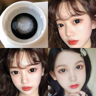OVOLOOK-2pcs/Pair Contact Lenses Free Shipping Big Black Lenses for Eyes Beauty Pupils Comestic Eye Color Lens 14.5mm Yearly Alodia Store