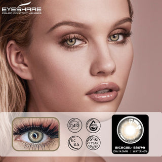 EYESHARE Natural Color Lens Eyes 2pcs Color Contact Lenses For Eye Blue Beauty Contact Lenses Eye Yearly Cosmetic Color Lens Alodia Store