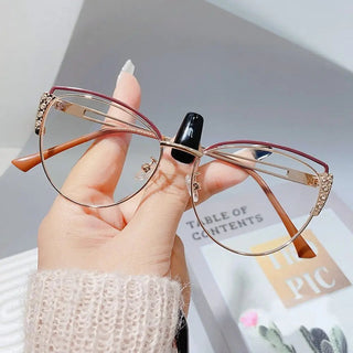 Fashion High Quality Metal Blue Light Blocking Fashion Women Computer Eyeglasses Optical Spectacle Eye Protection Glass Eyewear Alodia Store