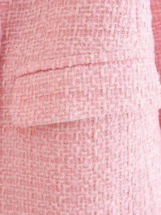 Fashion Women Beige Tweed Blazer Jacket For Office Lady Alodia Store