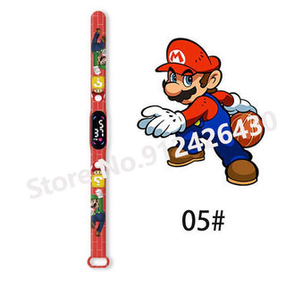 Super Mario Bros children‘s Watch Cartoon  Character Luigi Luminous Bracelet Watch LED Touch Waterproof Sports kids watch gifts Alodia Store