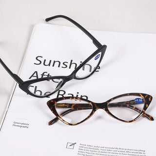 Women Cat Eye Reading Glasses Anti Blue Light Magnifying Computer Glasses Clear Lens Black Leopard Frame Plus Reading Glasses Alodia Store