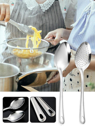 Stainless Steel Strainer Spoon Kitchen Colander Spoon Spoon Filter Strainer Food ScoopPerforated Skimmer Colander M0E8 Alodia Store