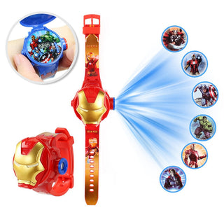 Disney Kid Cartoon Cool Ptojectio Watch Marvel Spider-Man Boy Unicorn Princess Elsa Flash Electronic Digital Student Toy Clock Alodia Store