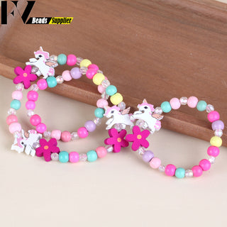 33 Style Colorful Wooden Cute Animal Flower Cartoon Children's Necklace Bracelet Girl's Child Jewelry Kids Toys Birthday Gifts Alodia Store