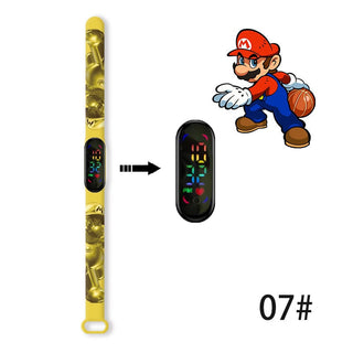 Super Mario children‘s Watch Cartoon Anime Character Luigi Luminous Bracelet Watch LED Touch Waterproof Sports kids watch gifts Alodia Store