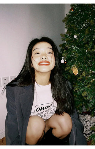 Black Long Sleeved Suit Jacket Alodia Store