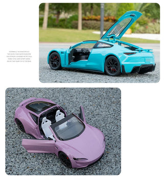 1:24 Tesla Roadster Alloy Sports Car Model Diecasts Metal Toy Vehicles Car Model Simulation Sound and Light Collection Kids Gift Alodia Store