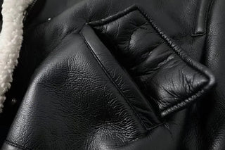 Faux Leather Coat Vintage Alodia Store