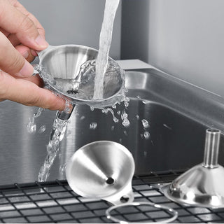 Stainless Steel Funnel Three-piece Set  Mini Funnel Oil Spill Wine Spill Tool Liquid Dispenser Kitchen Funnel Set  Entonnoir Alodia Store