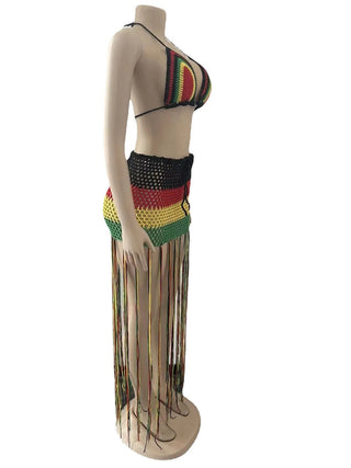 Bodyconclothes Colorful Hand Crochet Two Piece Set Alodia Store
