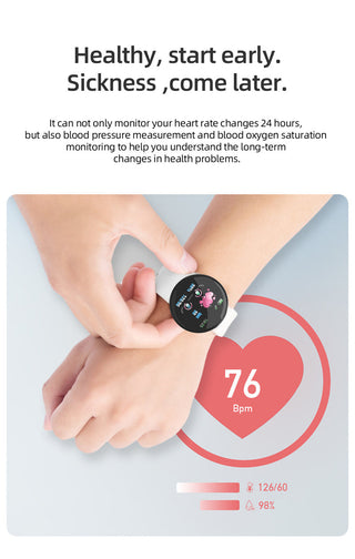 D18 Pro Smart Watch Men Women Bluetooth Fitness Tracker Bracelet Sport Heart Rate Blood Pressure Kids Smartwatch for IOS Android Alodia Store
