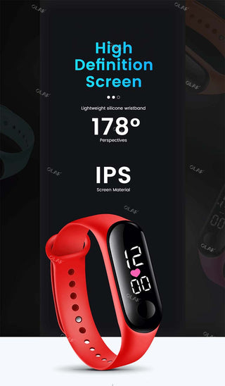 M3 Kids Digital Watches Adjustable Silicone Strap Waterproof Children's Watch Boys Sports Wrist Electronic Smart Watch For Kids Alodia Store