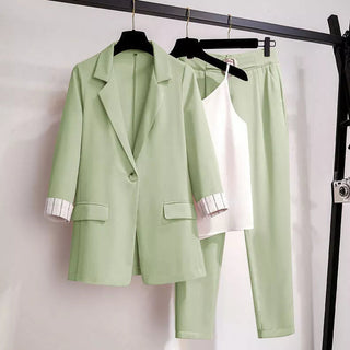 ]acket three piece jacket pants set Alodia Store