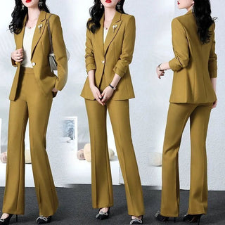 New Fashion Blazer Coat Trousers Two Piece Women's Elegant Casual Suit Jacket Pants Set Alodia Store