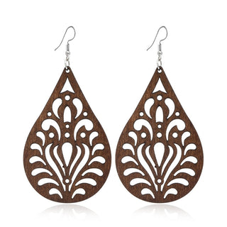 Wooden Vintage Earrings For Women Bohemian Style  Geometric Wood Earrings 2022 Trendy Retro Rattan Earrings Statement Jewelry Alodia Store