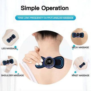 Electric EMS Neck Massager Mini Cervical Back Muscle Pain Relief Patch Stimulator Massageador Mat Portable Gel Pad Stickers Slim - Alodia Store