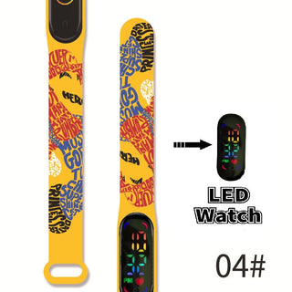 Super Mario children‘s Watch Cartoon Anime Character Luigi Luminous Bracelet Watch LED Touch Waterproof Sports kids watch gifts Alodia Store