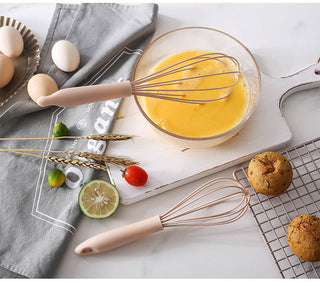 Manual Egg Beater Pp Handle Egg Blender Handheld Silicone Stainless Steel Stirring Rod Household Kitchen Baking Tools Alodia Store