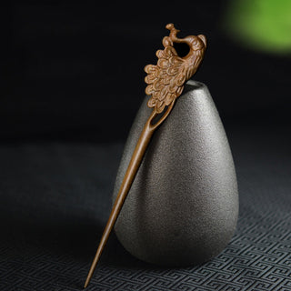 Chinese Wood Hair Sticks Hair Barrettes Red Sandalwood Rabbit Clips Vintage Style Hairpin Accessories for Women Bun Maker ML Alodia Store