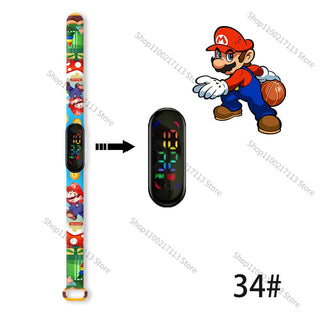 Super Mario children‘s Watch Cartoon Anime Character Luigi Luminous Bracelet Watch LED Touch Waterproof Sports kids watch gifts Alodia Store