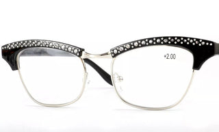 Diamond Ladies Elegant Cat Eye Reading Glasses Resin Lenses Women Crystal Rhinestone Decoration Presbyopic Eyewear for Elder Alodia Store