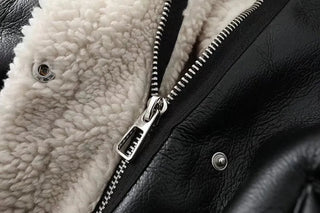 Faux Leather Coat Vintage Alodia Store