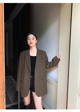Black Long Sleeved Suit Jacket Alodia Store
