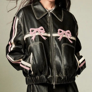 Fashion Zipper Polo-neck Tops Sweet Cool Personal Street Vintage Oversized Coats Alodia Store