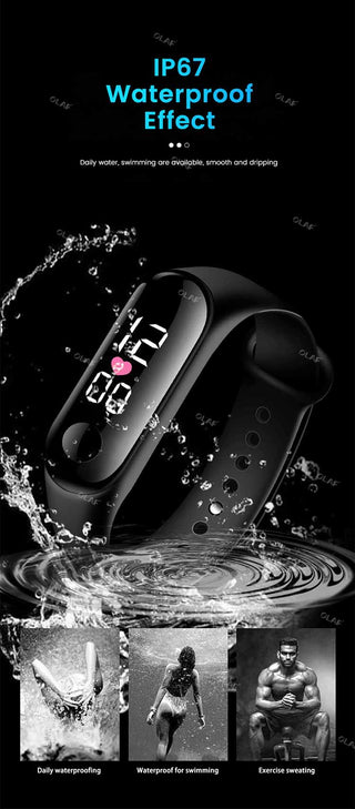 M3 Kids Digital Watches Adjustable Silicone Strap Waterproof Children's Watch Boys Sports Wrist Electronic Smart Watch For Kids Alodia Store