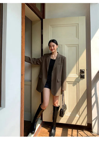 Black Long Sleeved Suit Jacket Alodia Store