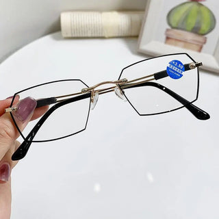 Anti-Blue Light Reading Glasses Metal High Definition Frame Eye Protection Ultra Light Office Eyeglasses Eyewear For Men Women Alodia Store