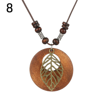 Vintage Wooden Bird Pendant Necklaces Boho Ethnic Style Metal Hollow Necklaces Retro Long Sweater Chain Rope Jewelry for Women Alodia Store