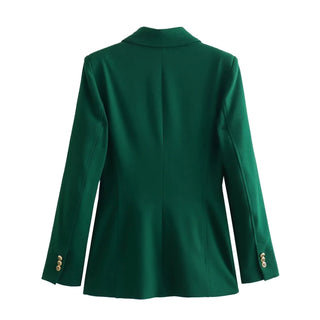 TRAF Green Women's Blazer Tailoring Double Breasted Blazer Alodia Store