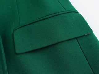 TRAF Green Women's Blazer Tailoring Double Breasted Blazer Alodia Store