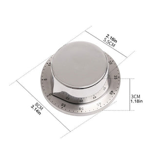 Stainless Steel Kitchen Timer with Magnetic Base Manual Mechanical Cooking Timer Countdown Cooking Tools KitchenTimer Alodia Store