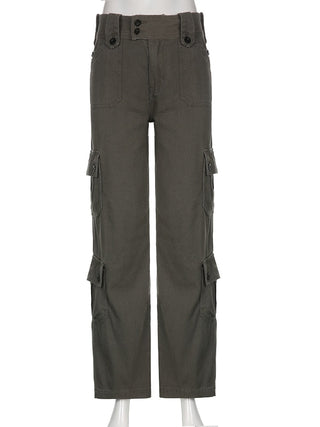 Button Low Waist Women's Denim Pants ALODIA STORE