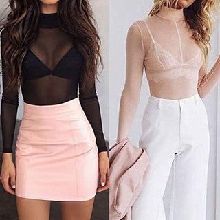 Crop Top Sexy Mujer Camiseta transparent ALODIA STORE