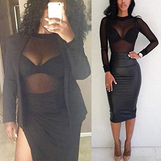 Crop Top Sexy Mujer Camiseta transparent ALODIA STORE