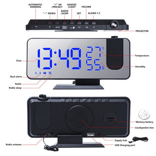 LED Digital Projection Clock ALODIA STORE
